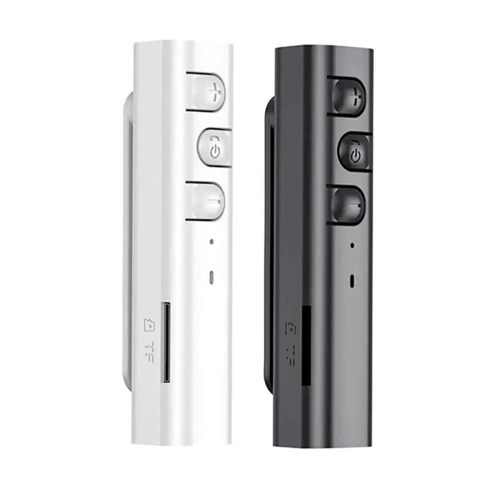 Mini Lavalier Bluetooth MP3 Player by Mead's Supply & Equipment Outfitters, black, compact outdoor electronics with card slot and AUX output.