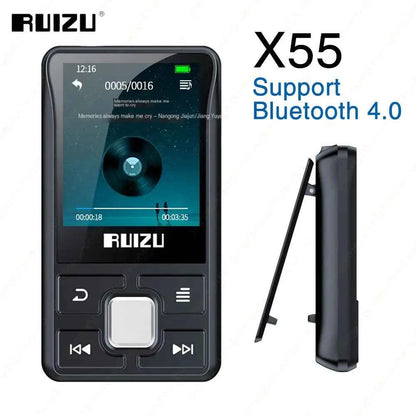 Black Mead's Supply portable Bluetooth MP3 player with 1.8-inch screen, FM radio, E-book, and TF card support for outdoor use.