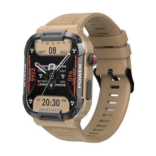 Mead's Supply & Equipment Outfitters MK66 waterproof smart watch with 1.85-inch HD display, rugged triple-proof design, and Bluetooth calling.