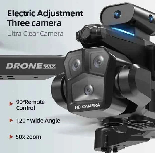 Mead's Supply & Equipment Outdoors C10 Max GPS RC drone with HD camera, triple lens optical flow, auto return, complete set, black.