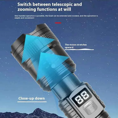 ZoomBright Power Flashlight from Mead's Supply & Equipment Outfitters, outdoor electronic flashlight with bright, powerful beam.