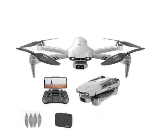 Mead's Supply F10 folding GPS drone with 4K HD camera, dual positioning, smart flight modes, portable quadcopter for outdoor use.