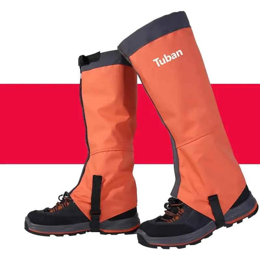 Blue waterproof snow gaiters for mountaineering and hiking, outdoor leg protection covers by Mead's Supply & Equipment Outfitters.
