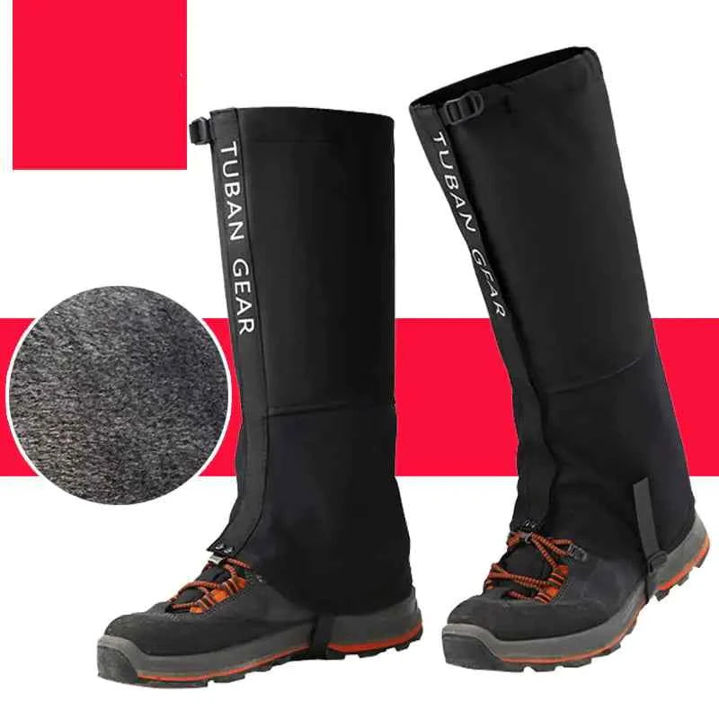 Blue waterproof snow gaiters for mountaineering and hiking, outdoor leg protection covers from Mead's Supply & Equipment Outfitters.