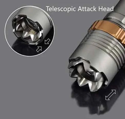 Mead's Supply T6 LED Tactical Flashlight with adjustable focus, 5 modes, rechargeable outdoor lighting torch in black
