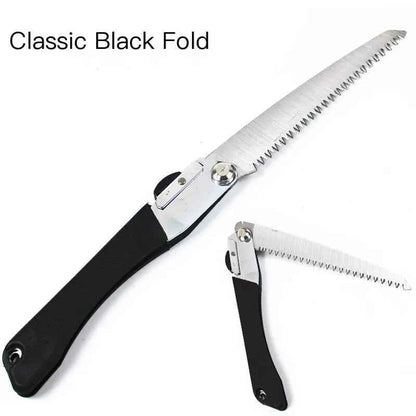 Folding hand saw by Mead's Supply & Equipment Outfitters, portable garden pruning saw for woodworking and outdoor use.