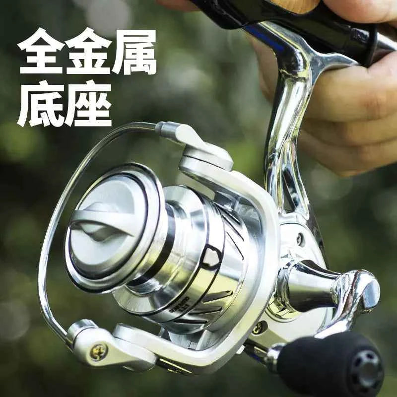 All-metal professional spinning fishing reel for sea fishing and casting by Mead's Supply, featuring metal gear and durable construction.