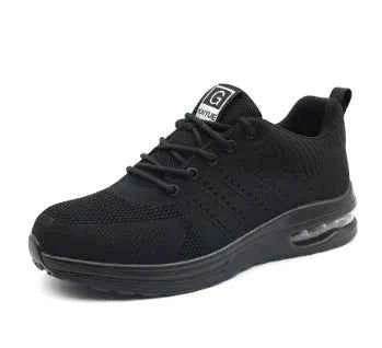 WOLFF Unisex Versatile Safety Shoes in black with reinforced toe cap and slip-resistant sole, designed for workplace safety.