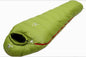 Yellow Mummy Goose Down Sleeping Bag by Mead's Supply & Equipment Outfitters, designed for outdoor camping and cold weather.
