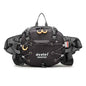 Black Deuter cycling sports waist bag with 10-inch multi-pocket design for running and outdoor activities, unisex sports accessory.