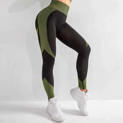 Black seamless hollow yoga pants for women by Mead's Supply & Equipment Outfitters, moisture-wicking breathable athletic leggings
