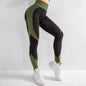Black seamless hollow yoga pants for women by Mead's Supply & Equipment Outfitters, moisture-wicking breathable athletic leggings