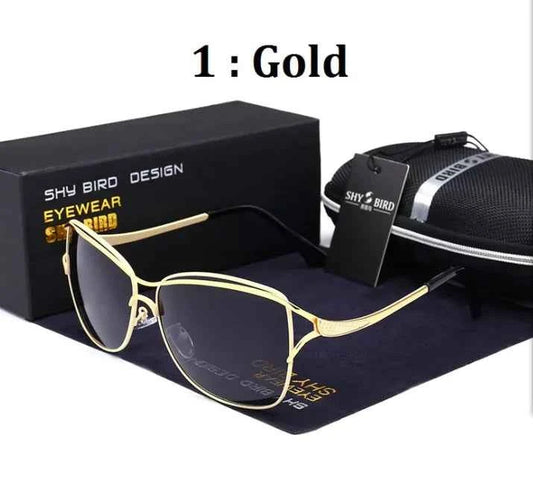 Gold polarized women's sunglasses by Mead's Supply & Equipment Outfitters, stylish eyewear for women with UV protection
