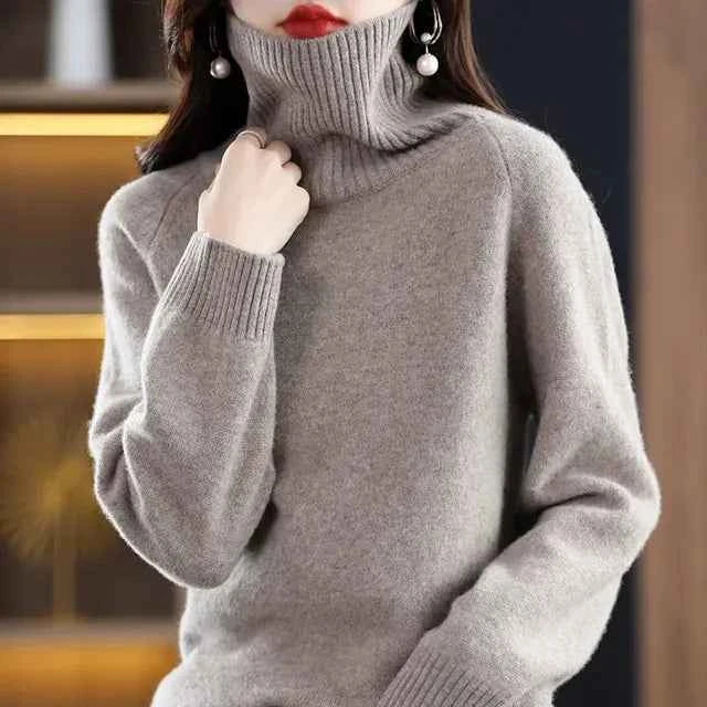 Women's green Merino Wool high neck sweater top by Mead's Supply & Equipment Outfitters, cozy and stylish for cold weather.