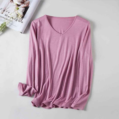 Women's V-neck Merino wool thermal base layer in lake blue, slim fit long sleeve from Mead's Supply & Equipment Outfitters.
