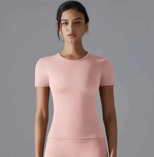 Light pink women's solid color sport t-shirt by Mead's Supply & Equipment Outfitters, casual athletic women's clothing.