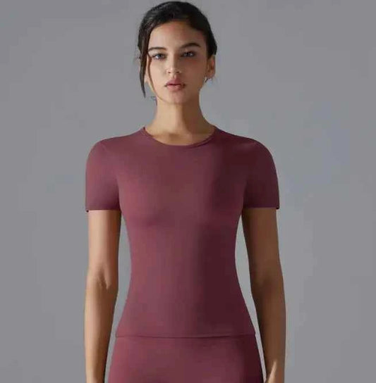 Light pink women's solid color sport T-shirt by Mead's Supply & Equipment Outfitters, casual athletic women's clothing.