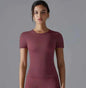 Light pink women's solid color sport t-shirt by Mead's Supply & Equipment Outfitters, casual athletic wear for women.