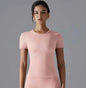Light pink women's solid color sport T-shirt by Mead's Supply & Equipment Outfitters, casual athletic clothing for women.
