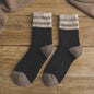 Red thickened warm Terry wool socks for women with brushed striped pattern, cozy winter footwear by Mead's Supply & Equipment Outfitters