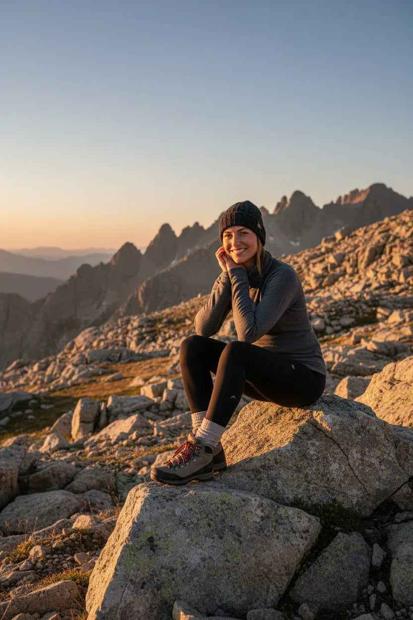Women's Merino Wool Base Layer Top by Mead's Supply & Equipment, long sleeve, 180gsm, 17.5 micron, ideal for activewear.