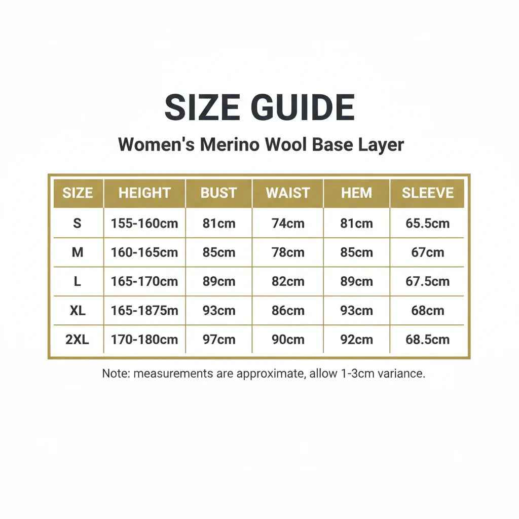 Women's Merino Wool Base Layer Top by Mead's Supply & Equipment, 180gsm, 17.5 Micron, long sleeve activewear in natural fabric.