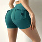 Women's high waist stretch yoga shorts by Mead's Supply & Equipment Outfitters, quick-dry athletic shorts for gym and fitness activities.