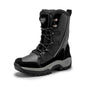 Beige women's fleece-lined snow boots by Mead's Supply & Equipment Outfitters, warm leather winter footwear for outdoor activities.