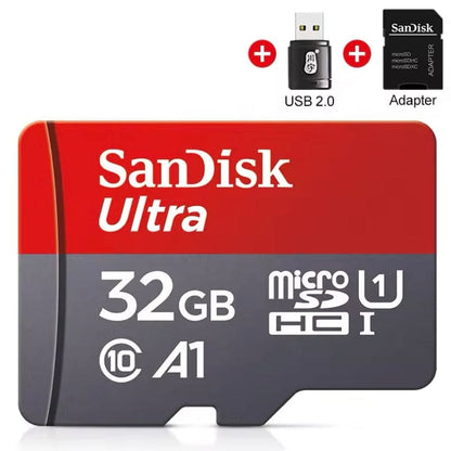 Micro SD Memory Card (32GB) & Adapter - SanDisk 9eight5