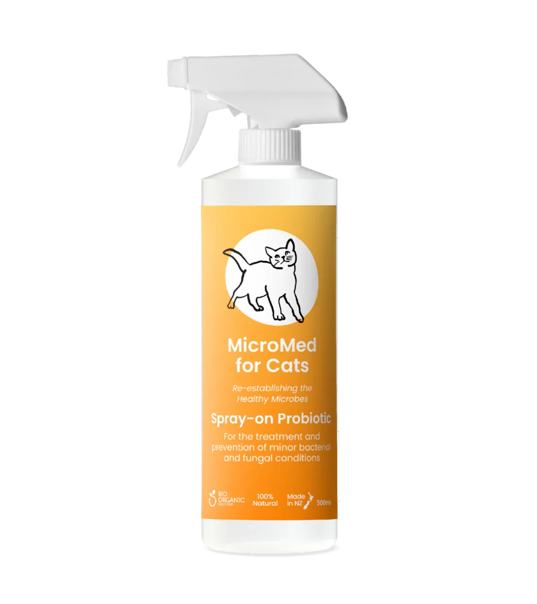 MicroMed for Cats Acute Care Immediate Care bottle with 250ml capacity, designed for feline veterinary treatment.