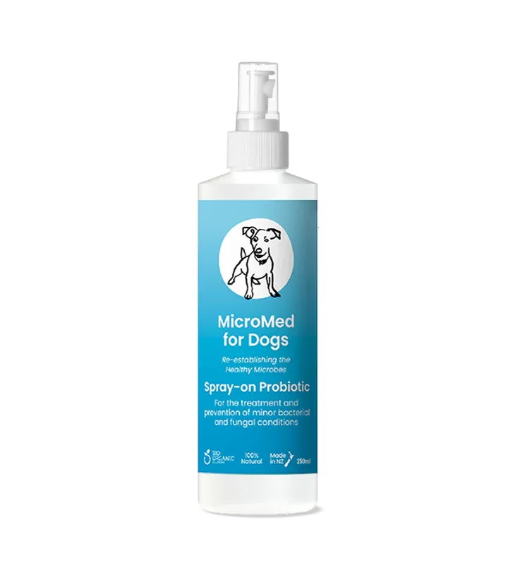 MicroMed for Dogs Acute Care in a 250ml bottle, designed for immediate veterinary care and treatment for dogs.