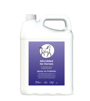MicroMed for Horses Acute Care immediate care product in a 500ml bottle, used for horse health and emergency treatment.