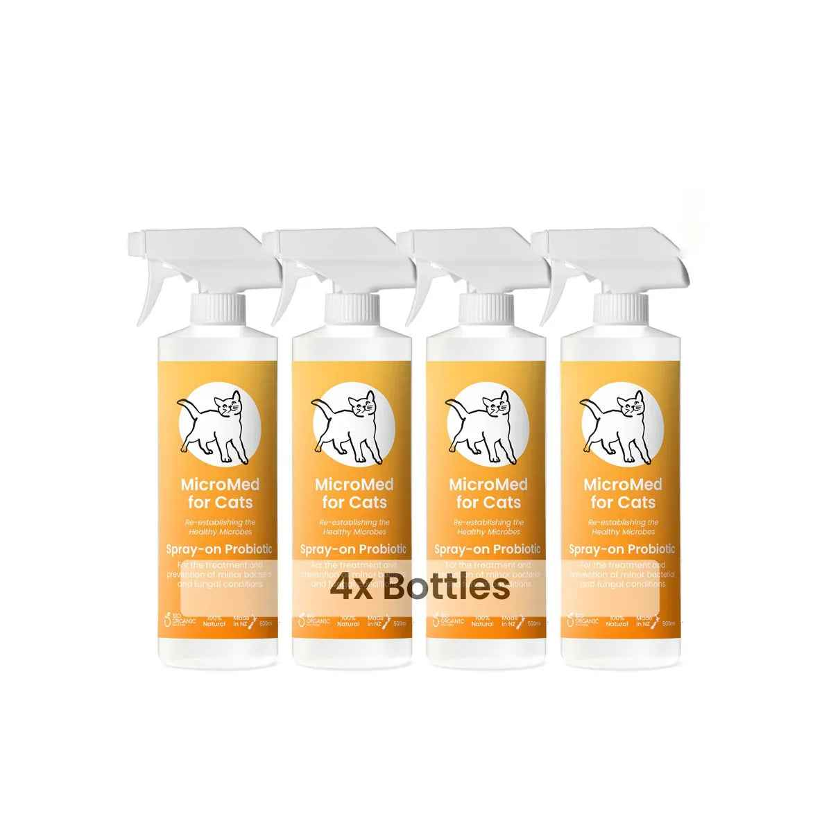 MicroMed for Cats Acute Care bundle with four 500ml bottles, providing immediate care for feline health needs.