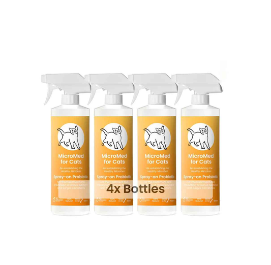 MicroMed for Cats Acute Care bundle with four 500ml bottles, providing immediate care for feline health needs.
