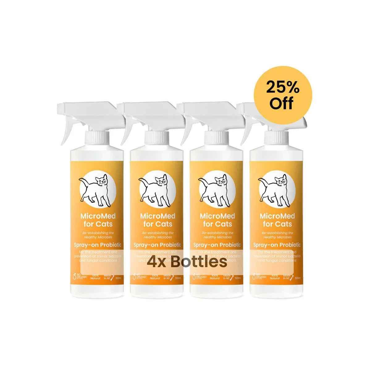 MicroMed for Cats Acute Care bundle with four 500ml bottles, designed for immediate veterinary care for cats.