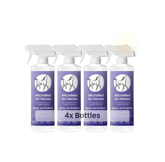 MicroMed for Horses Acute Care Immediate Care bundle, four 500ml bottles of horse first aid and emergency treatment.