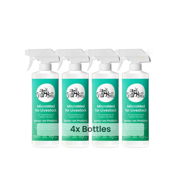 MicroMed Livestock Acute Care bundle with four 500ml bottles, designed for immediate veterinary treatment of livestock.