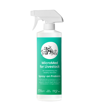 MicroMed Livestock Acute Care bundle with four 500ml bottles, ideal for immediate livestock health treatment.