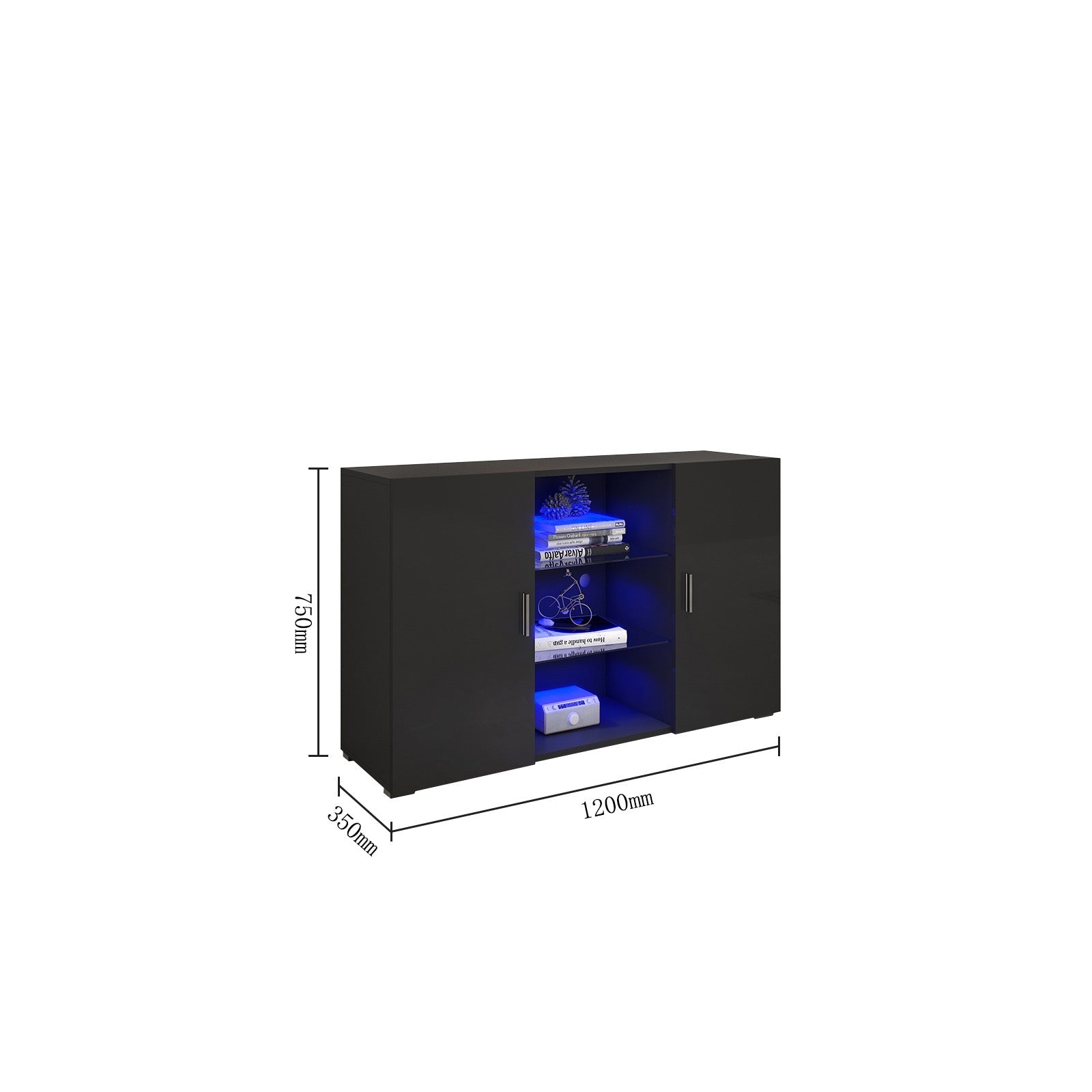 Zara Black RGB LED Lighting Side Stand sue-e furniture