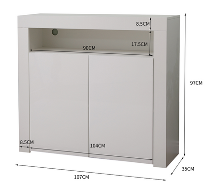 Panana' 2-door Side Cabinet with LED light (7colors) sue-e furniture