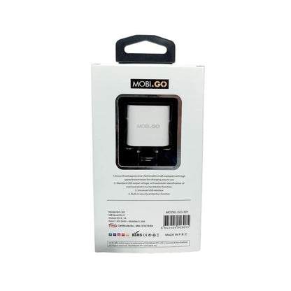 Mobigo Dual USB Power Adapter Wall Plug (NZ / AUS) 9eight5