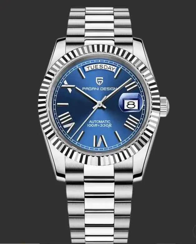 Men's Mechanical Glass Watch - Waterproof Stainless Steel with Date Display | Classic Timepiece