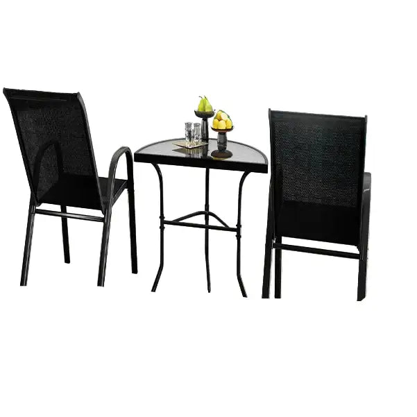 Outdoor Dining Set – 1 Semicircular Patio Table & 2 Chairs Habicare