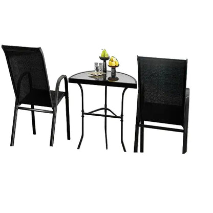 Outdoor Dining Set – 1 Semicircular Patio Table & 2 Chairs Habicare