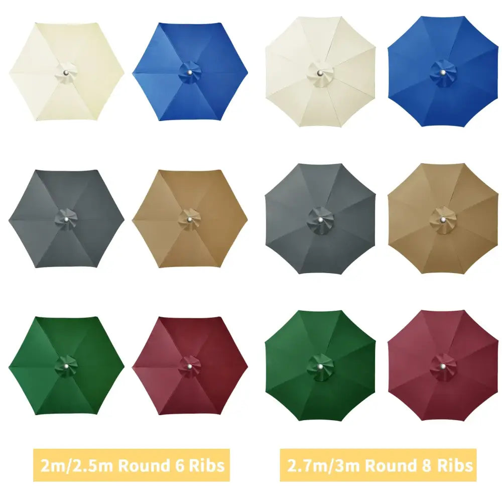 Parasol Replacement Cover – 6 or 8 Ribs (6 colours available) Habicare