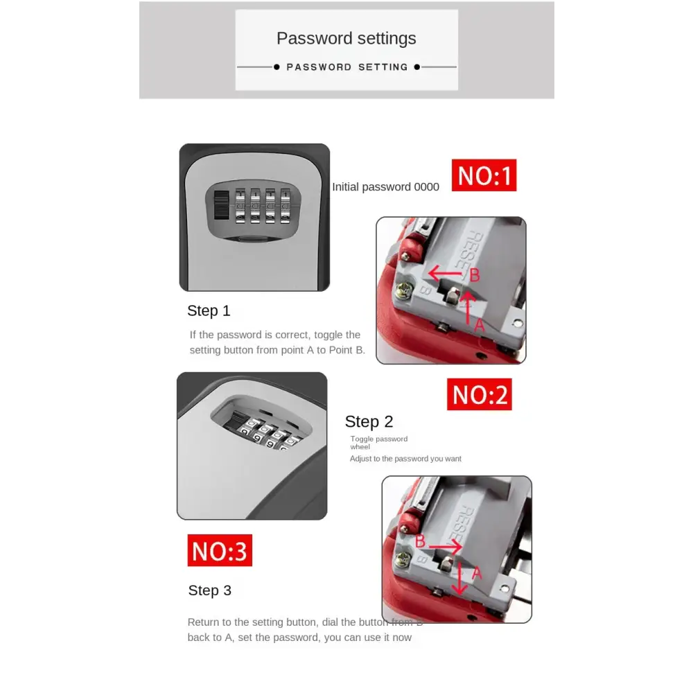 Key Lock Box (available in grey, black, red & blue) Habicare