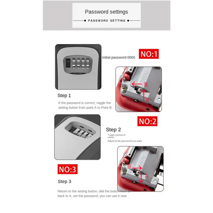 Key Lock Box (available in grey, black, red & blue) Habicare