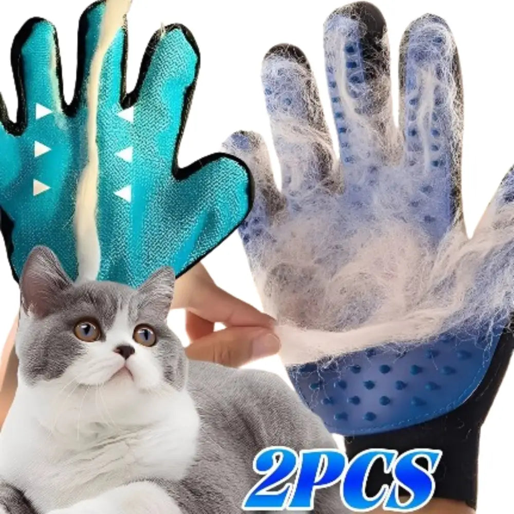 Pet Grooming Gloves (1/2PCS) – Two-Sided Hair Removal Habicare