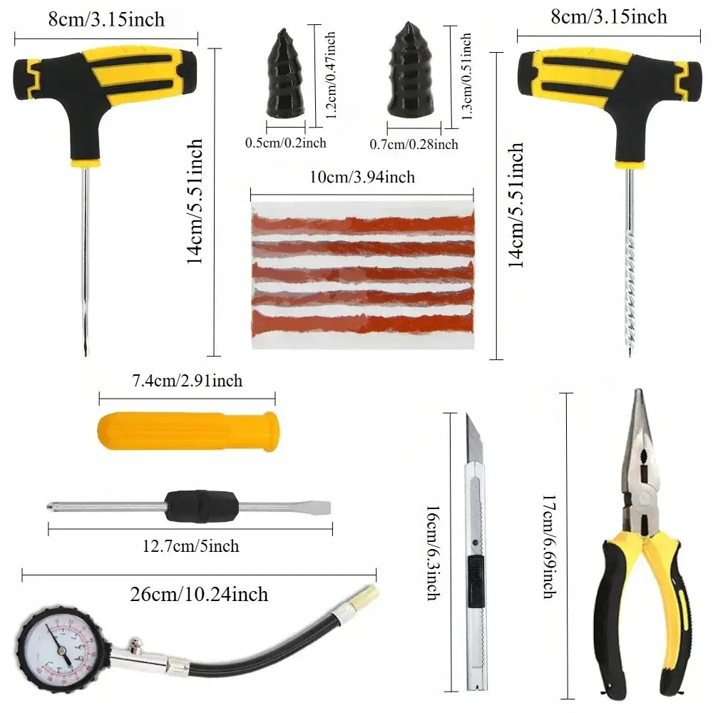 Portable Universal Tyre Emergency Repair Kit (4 types of set available) Habicare