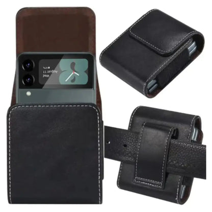 Premium Leather Belt Clip Case (Black) Habicare